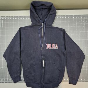 Vtg 80s Russell Athletic Hoodie Small Alabama Bama Football USA Made Full Zip